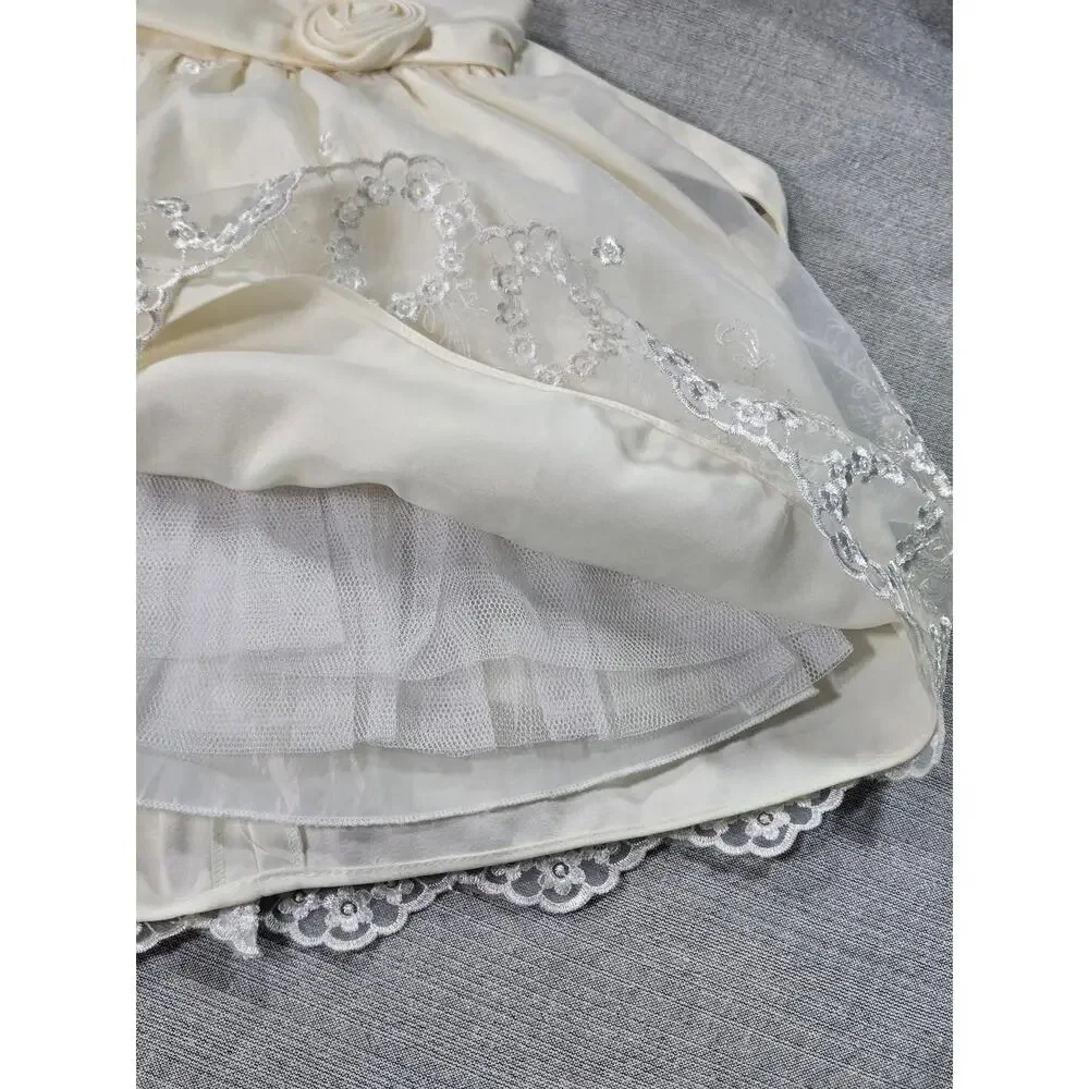Cinderella Collection Toddler 2T Ivory Wedding Party Flower Girl Lace Formal